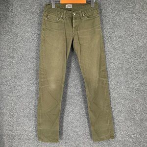 Naked & Famous Jeans Green Selvedge Chino Weird Guy 017583